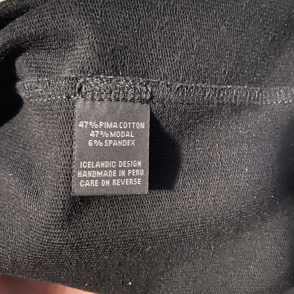 Matthildur Pants Womens Sz S Grey Black Zen Print Artsy French Terry Zip Pockets - Picture 5 of 13